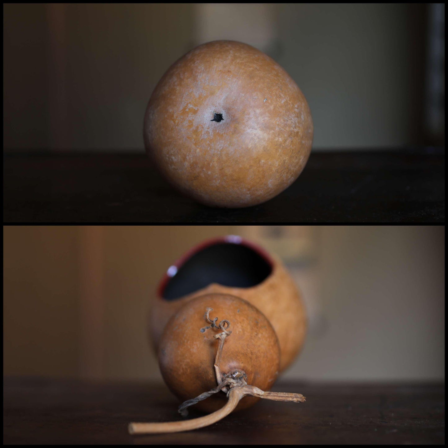 Japanese Gourd Vase – Natural Ikebana Flower Vase with Wooden Box | Wabi Sabi Decor