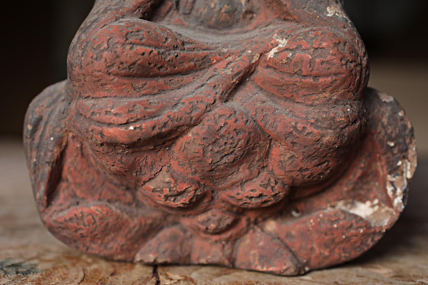 Antique Japanese Buddha - Wooden Amitabha Statue | 1700s Edo Period Sculpture