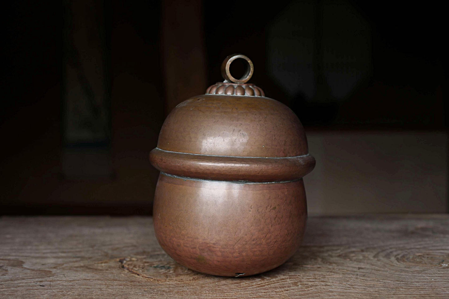 Japanese Antique Bronze Bell - Handcrafted Shinto Shrine Prayer Bell H9.1in