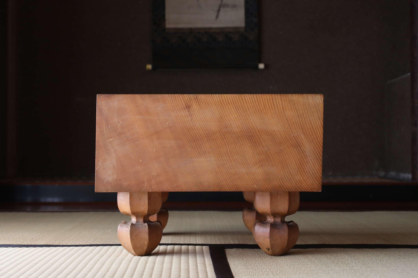 Japanese Go Game Table - Solid Wood Goban with Thick Stone Set & Architectural Board