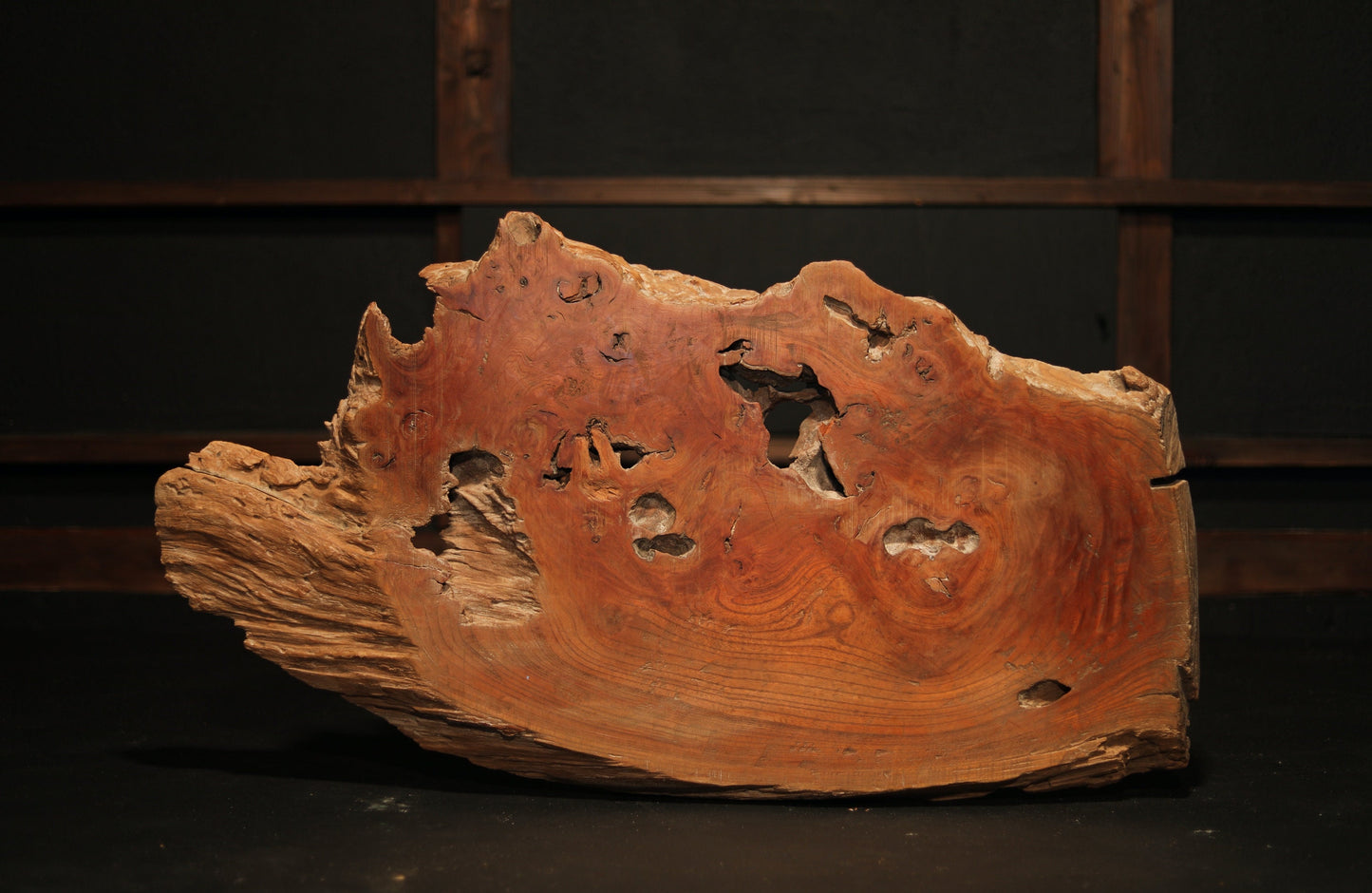 Wood Slab Pedestal – Large Wooden Stand | Japanese Vintage Bonsai Display
