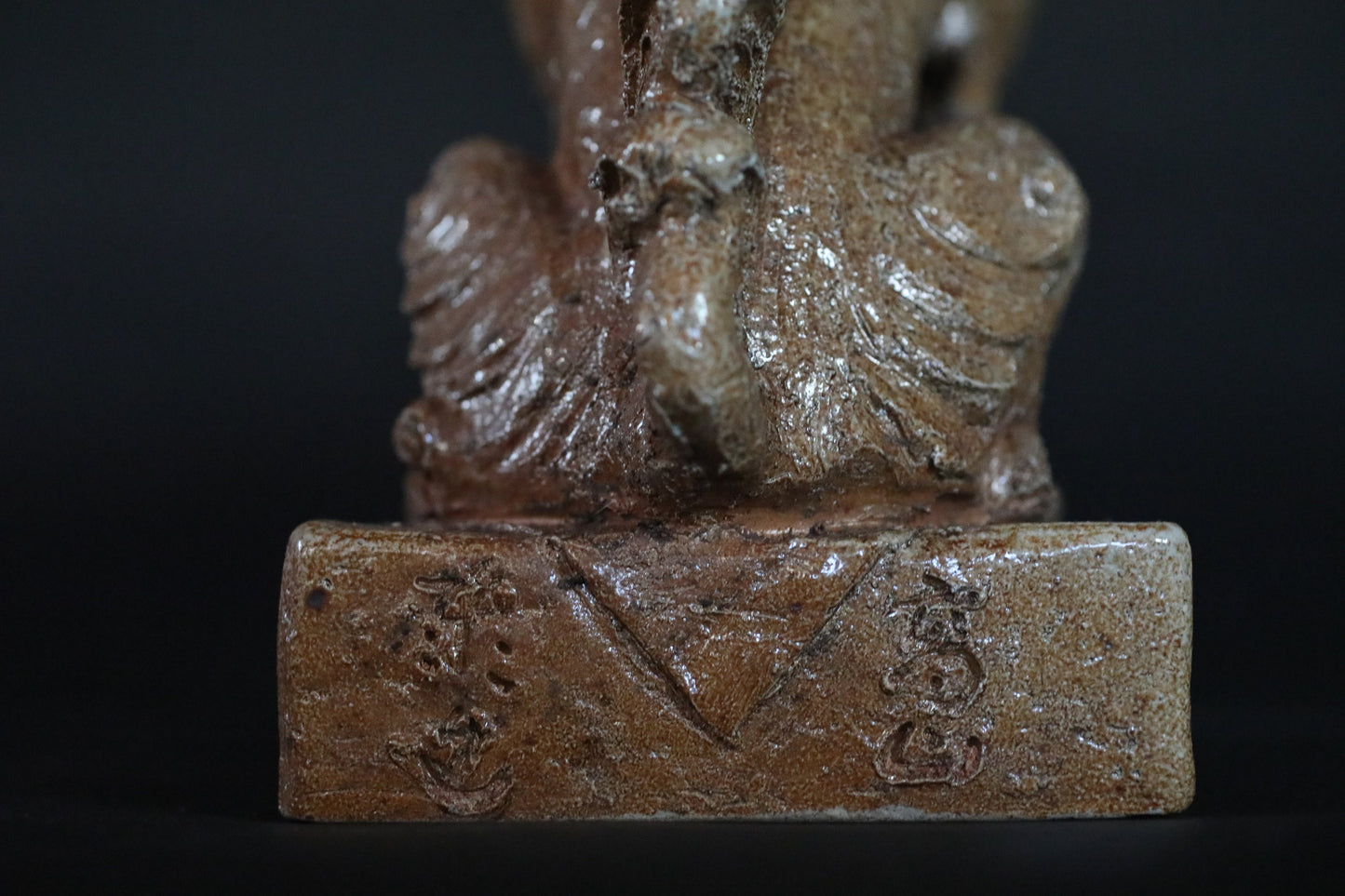 Vintage Komainu Statue – Japanese Guardian Lion Ceramic Sculpture, Antique Temple Art