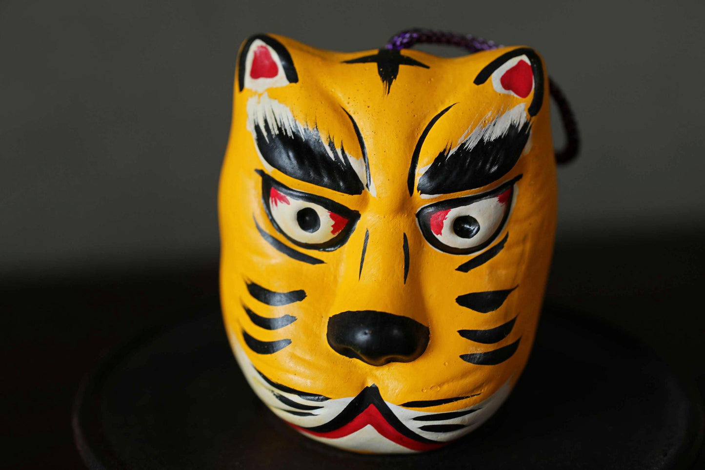 Japanese Pottery Bell - Vintage Kitsune Fox Ornament | Shimokawara-Yaki Ceramic Charm
