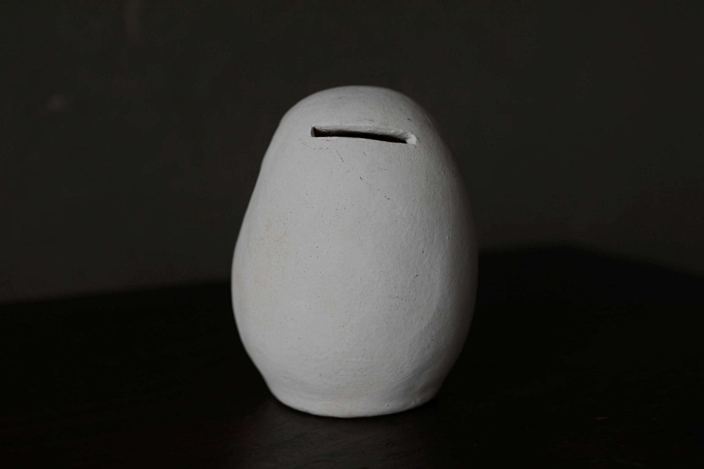 Daruma Vintage Doll - White Japanese Pottery Statue | Zen Savings Box, Ceramic Art