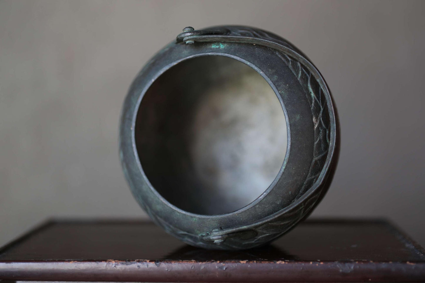 Antique Bronze Censer - Japanese Taotie Motif Incense Burner for Sacred Space