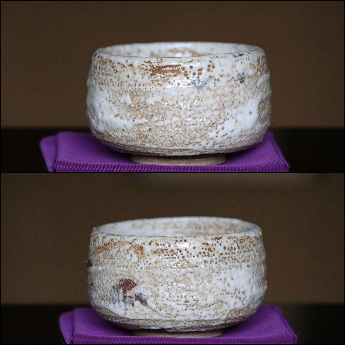 Shino Matcha Bowl - Vintage Japanese Chawan With Feldspar Glaze | Handmade Tea Ceremony Pottery