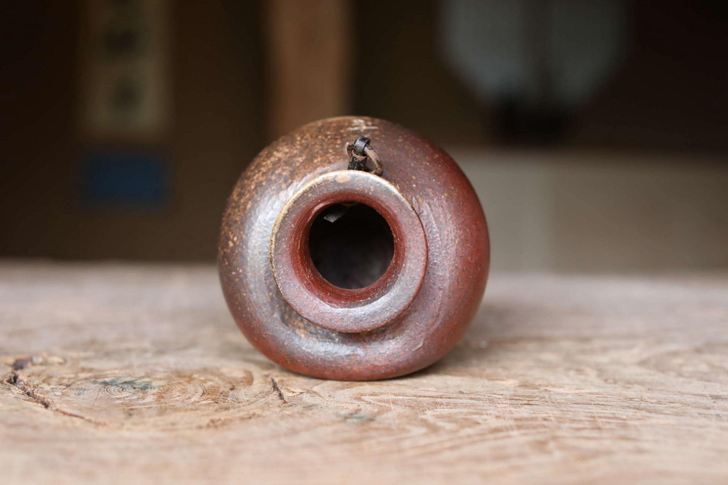 Bizen Ware Vase - Handmade Japanese Pottery | Wabi Sabi Decor, Hunched Shape, Gift Box