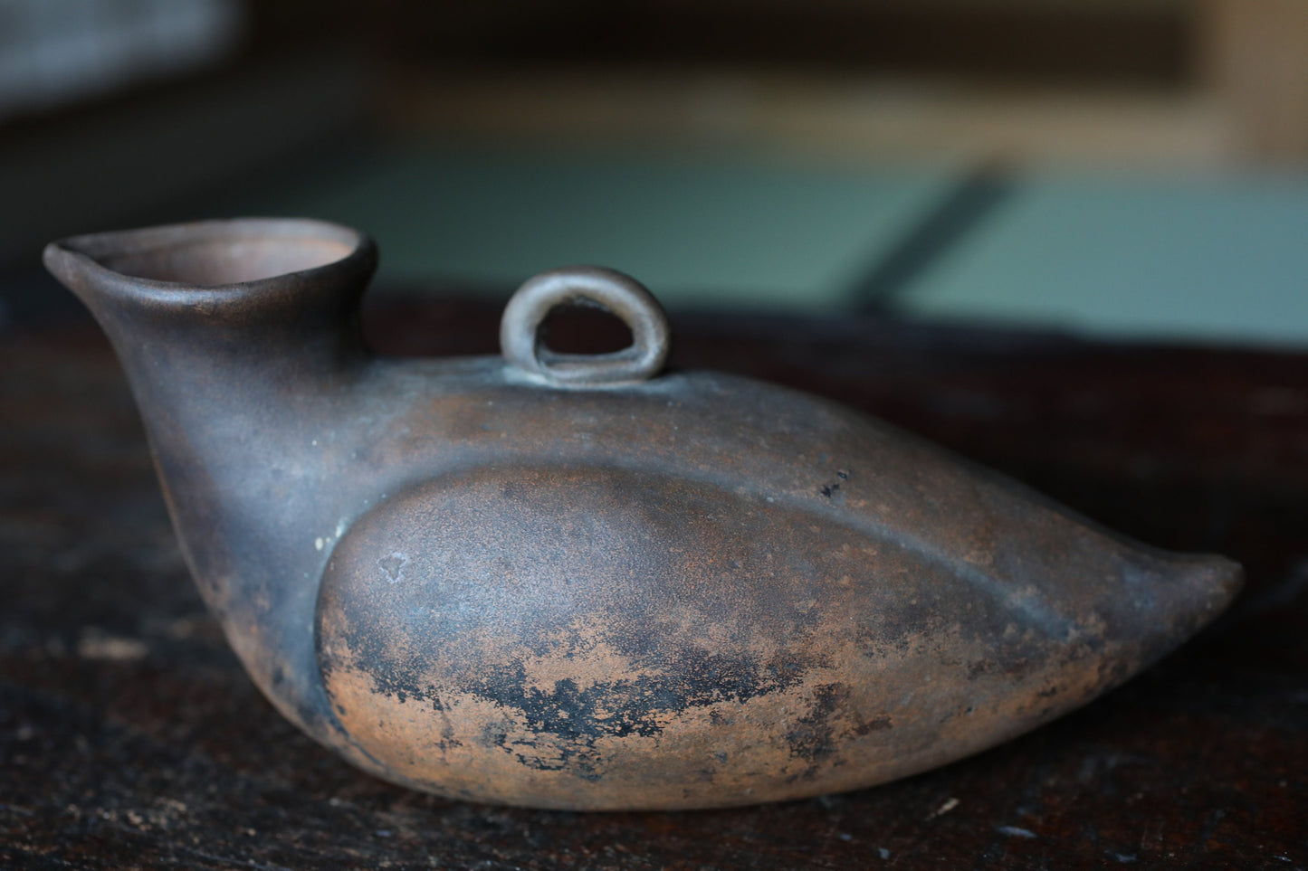 Bizen Pottery Tokkuri - Vintage Pigeon Shaped Japanese Sake Bottle Vase