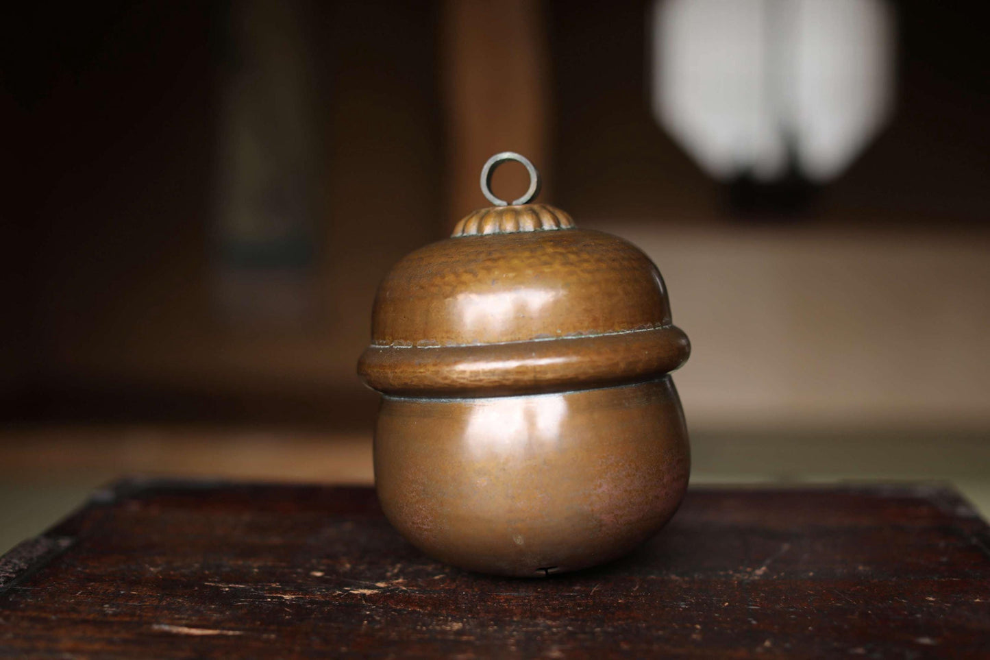Japanese Bronze Bell - Hand Hammered Antique Shinto Shrine Bell With Sacred Sound