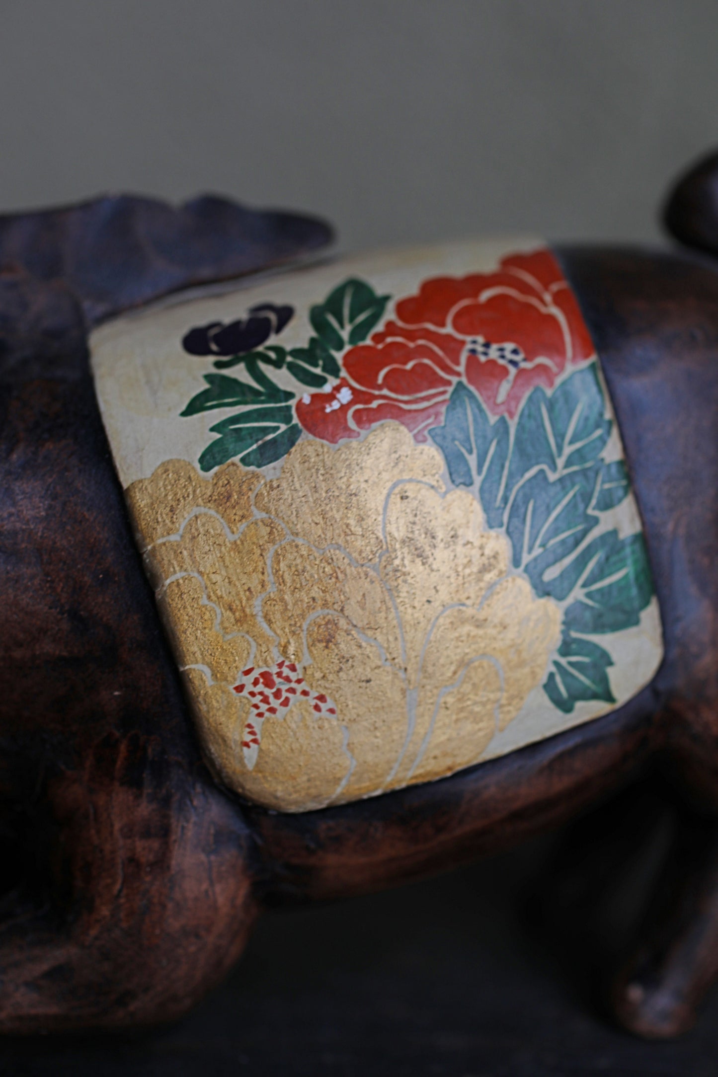 Japanese vintage boar doll made of pottery hand made animal ornament Kanji Signature, Chinese zodiac H3.9×6.1in/10×15.5cm