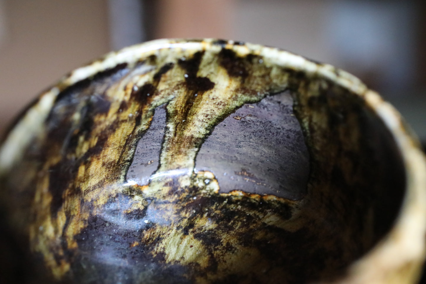 Antique Shoudai-yaki Matcha Bowl: Japanese Tea Ceremony Pottery with Box