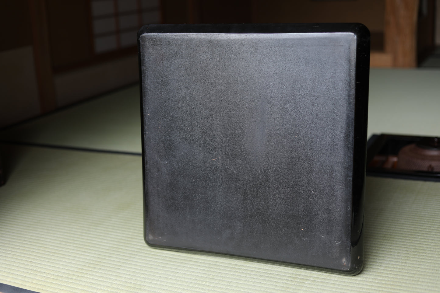 Large Japanese Lacquer Tray, Aizu Urushi, Togidashi Henshin-nuri, Mother-of-Pearl Inlay