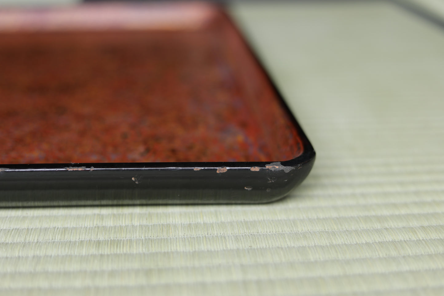 Large Japanese Lacquer Tray, Aizu Urushi, Togidashi Henshin-nuri, Mother-of-Pearl Inlay