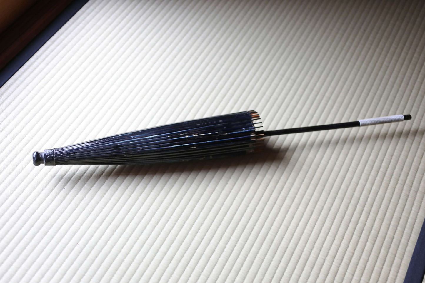 Vintage Japanese Bangasa Umbrella, Crane Painting, Bamboo & Paper