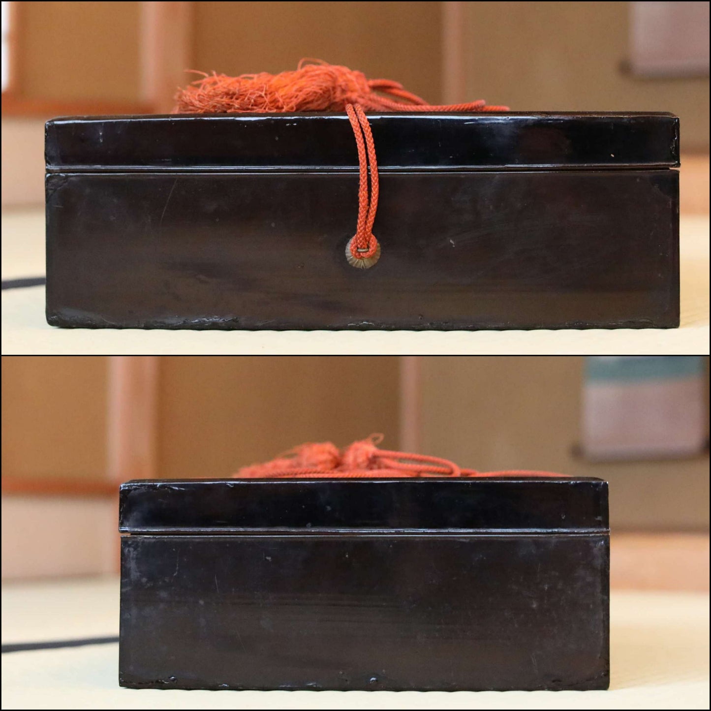 Japanese Makie Lacquer box with Long-tailed bird gold urushi EDO 1800s