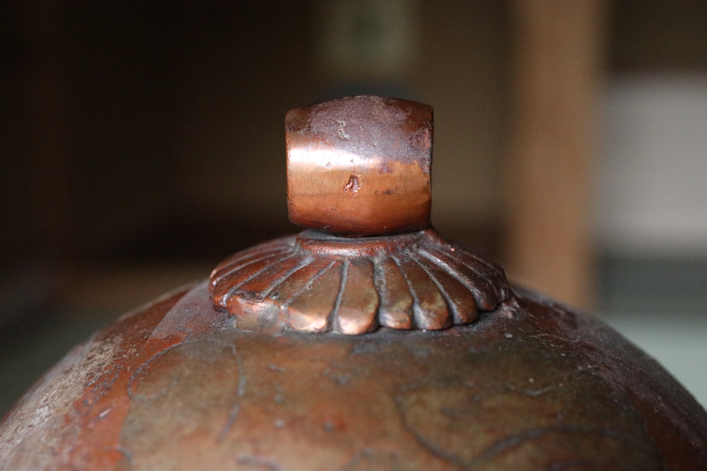 BIG! Japanese antique heavy bronze bell with the Hollyhock Crest, the family emblem of Tokugawa clan, memorial shrine bell, H10.6in/H27cm