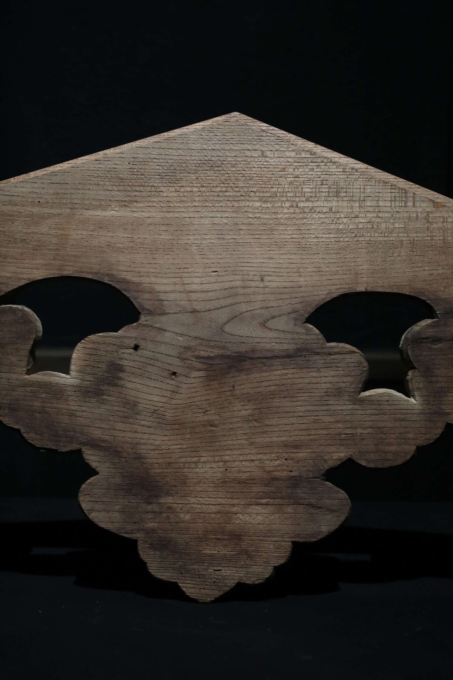 Antique Japanese Wood Carving Gegyo, Temple Water Crest Sculpture EDO