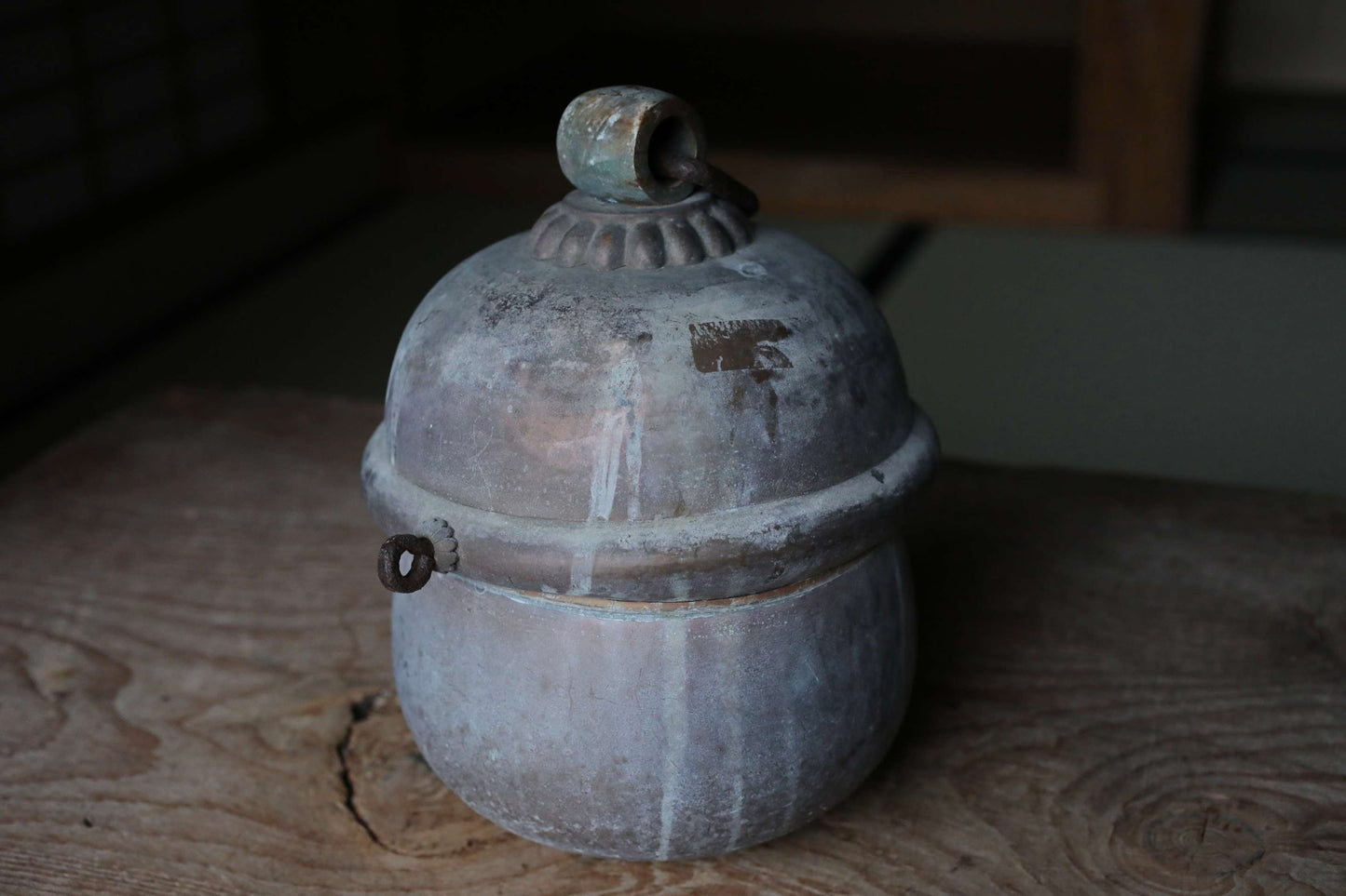 LARGE! Japanese vintage Bronze Bell from shinto shrine hanging bell made of bronze hand craft SUZU 1960s H11in/28cm