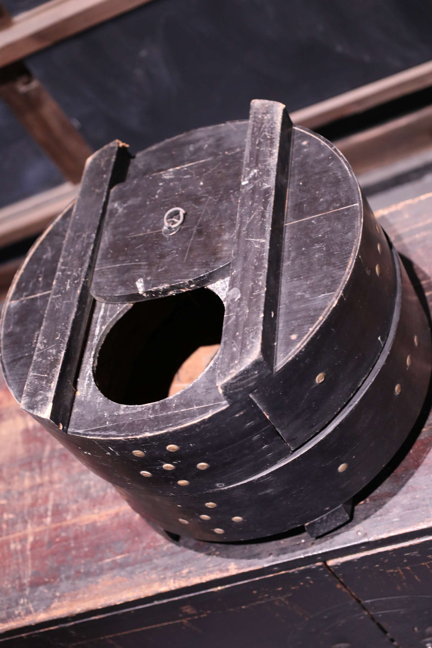 BIG! Japanese furniture vintage hanging paper lantern for portable Candle holder for the shrine temple Kanji calligraphy H42.4in/H107.8cm