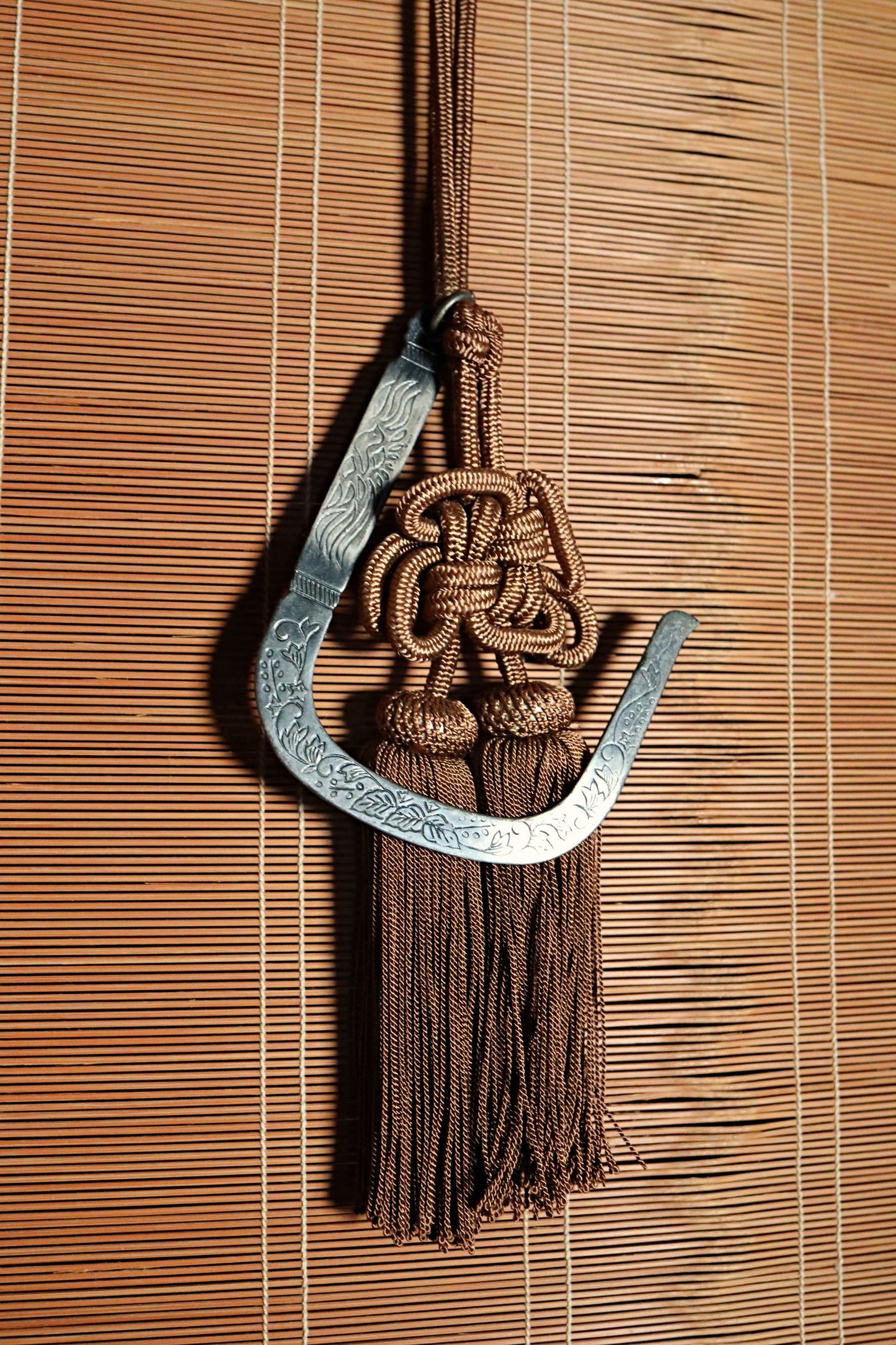 FINE!Japanese furniture bamboo curtain Window Screen Shade Blind hanging roll with silk, hook, tassel H66.9×W34.6in/H170×W87.7cm