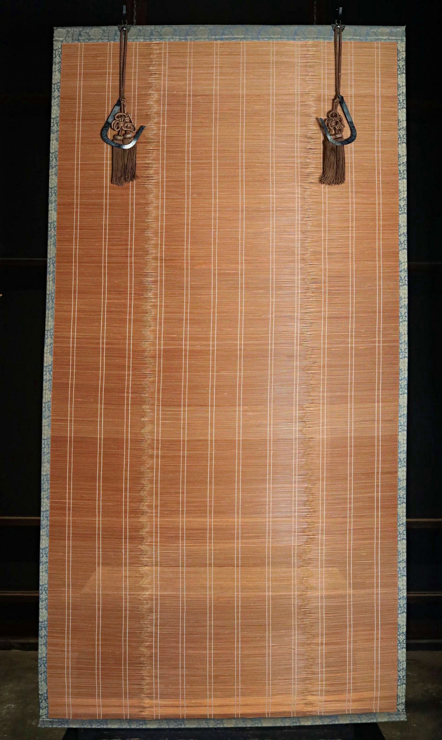 FINE!Japanese furniture bamboo curtain Window Screen Shade Blind hanging roll with silk, hook, tassel H66.9×W34.6in/H170×W87.7cm