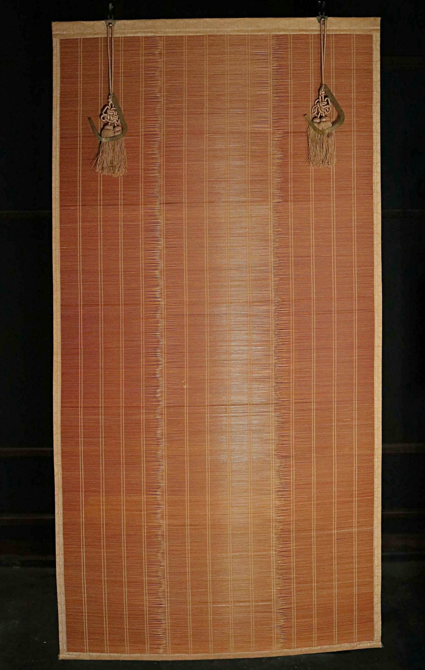 Japanese furniture bamboo curtain Window Screen Shade Blind hanging roll with silk, hook, tassel H66.9×W34.4in/H170×W87.4cm