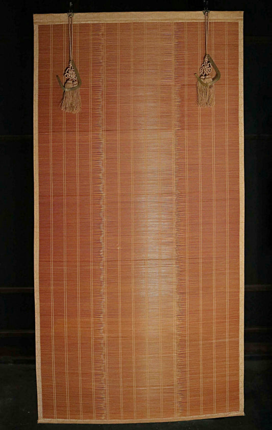 Japanese furniture bamboo curtain Window Screen Shade Blind hanging roll with silk, hook, tassel H66.9×W34.4in/H170×W87.4cm