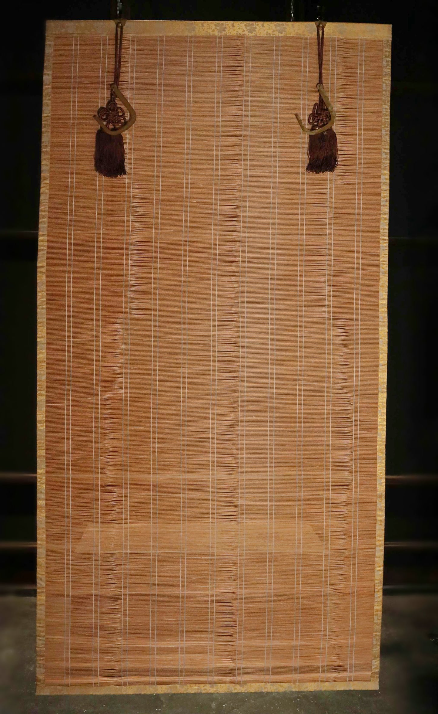 Japanese furniture bamboo curtain Window Screen Shade Blind hanging roll with silk, hook, tassel H66.1×W34.6in/H168×W88cm