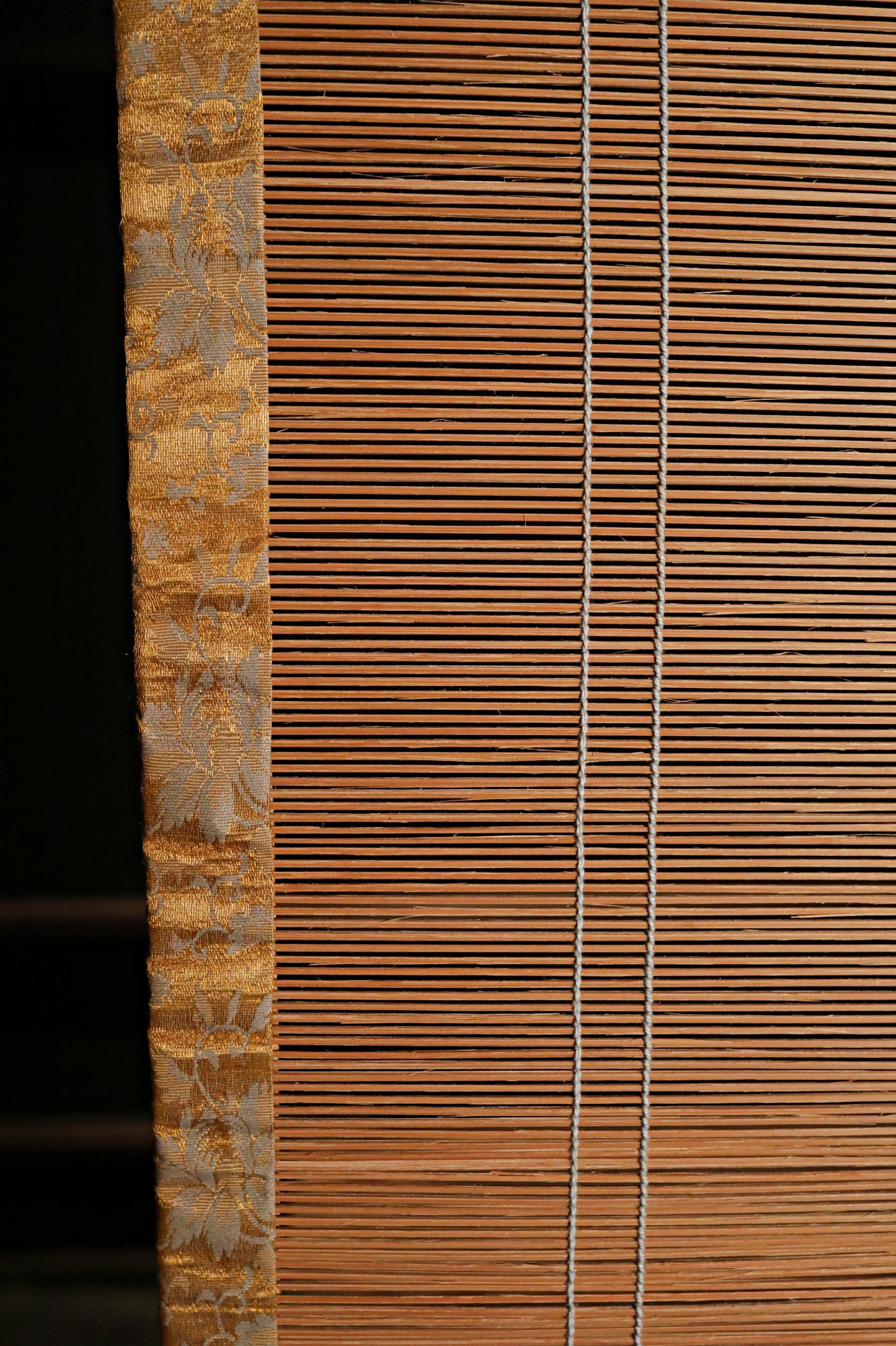 Japanese furniture bamboo curtain Window Screen Shade Blind hanging roll with silk, hook, tassel H66.1×W34.6in/H168×W88cm