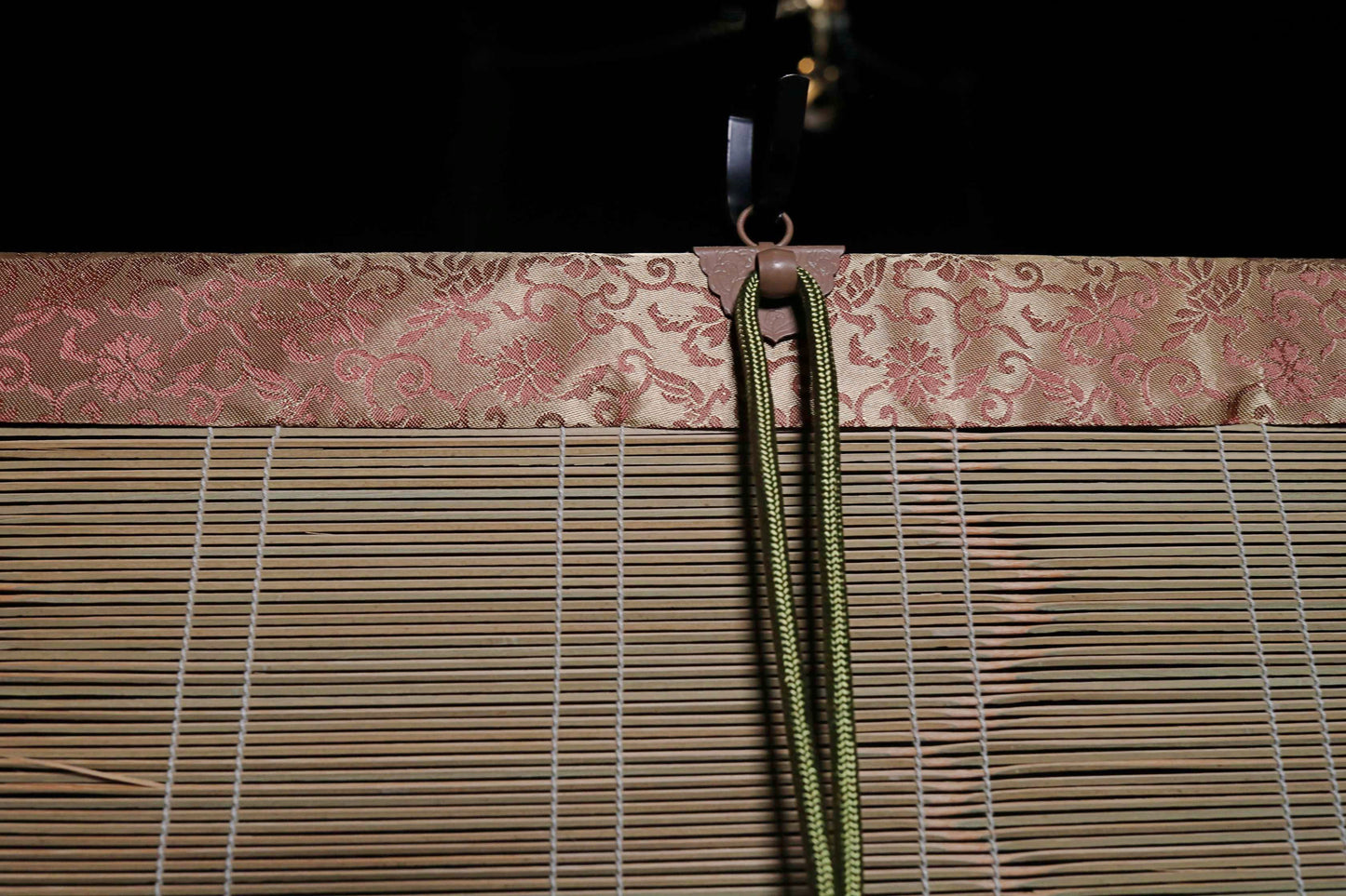 Japanese Bamboo Window Blind, Silk Trim and Tassel (H66.9×W34.6in/H170×W88cm)