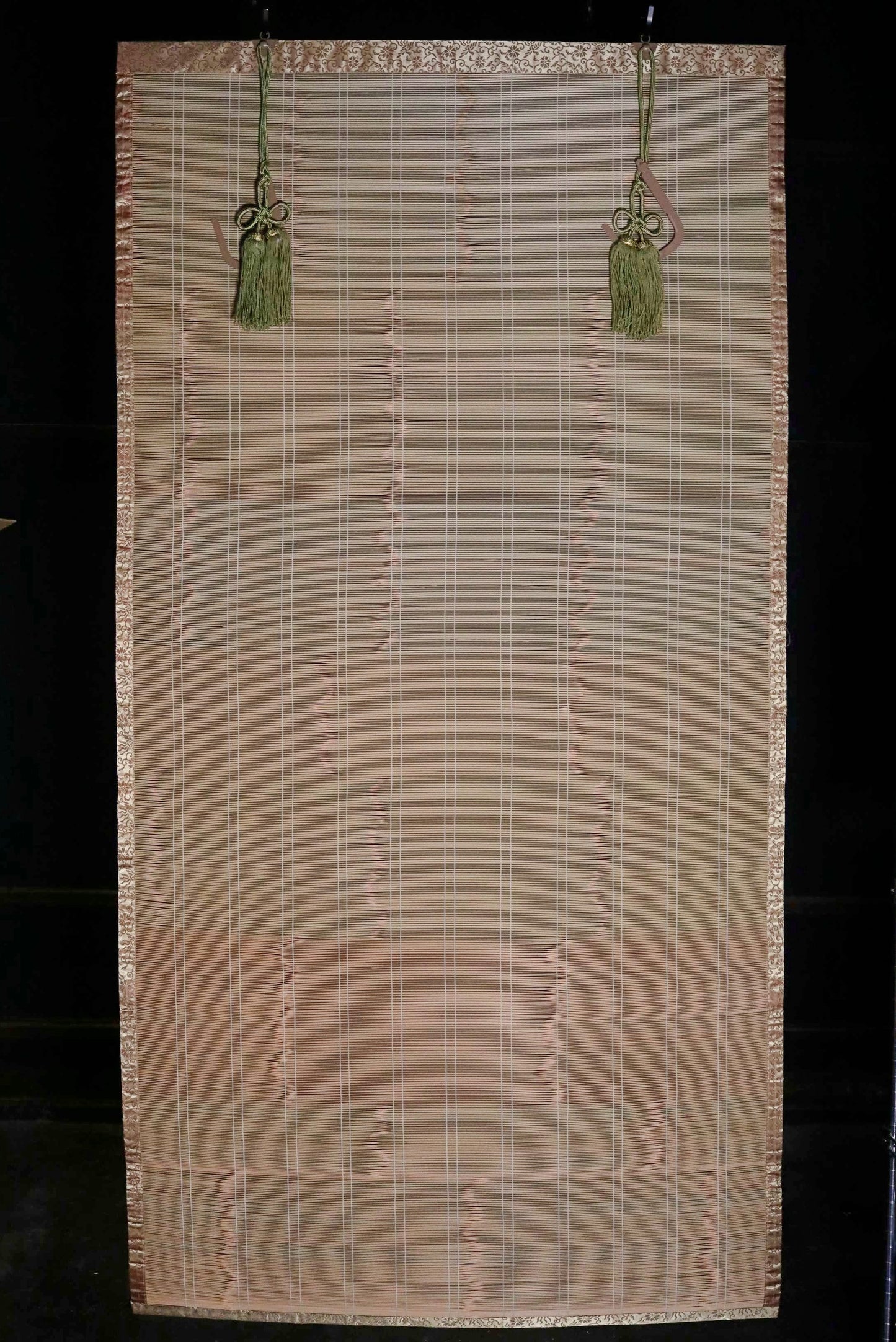 Japanese Bamboo Window Blind, Silk Trim and Tassel (H66.9×W34.6in/H170×W88cm)