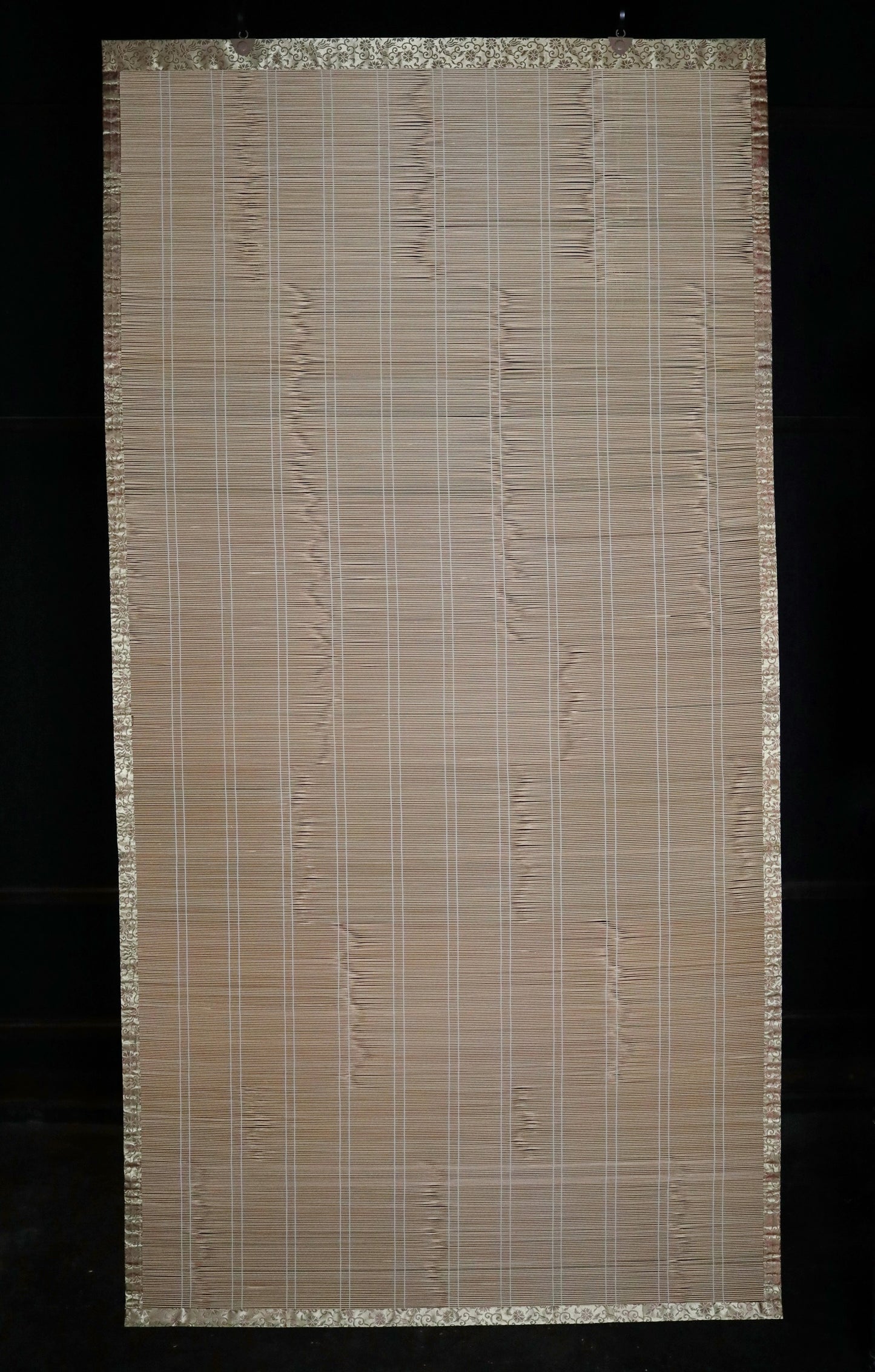 Japanese Bamboo Window Blind, Silk Trim and Tassel (H66.9×W34.6in/H170×W88cm)