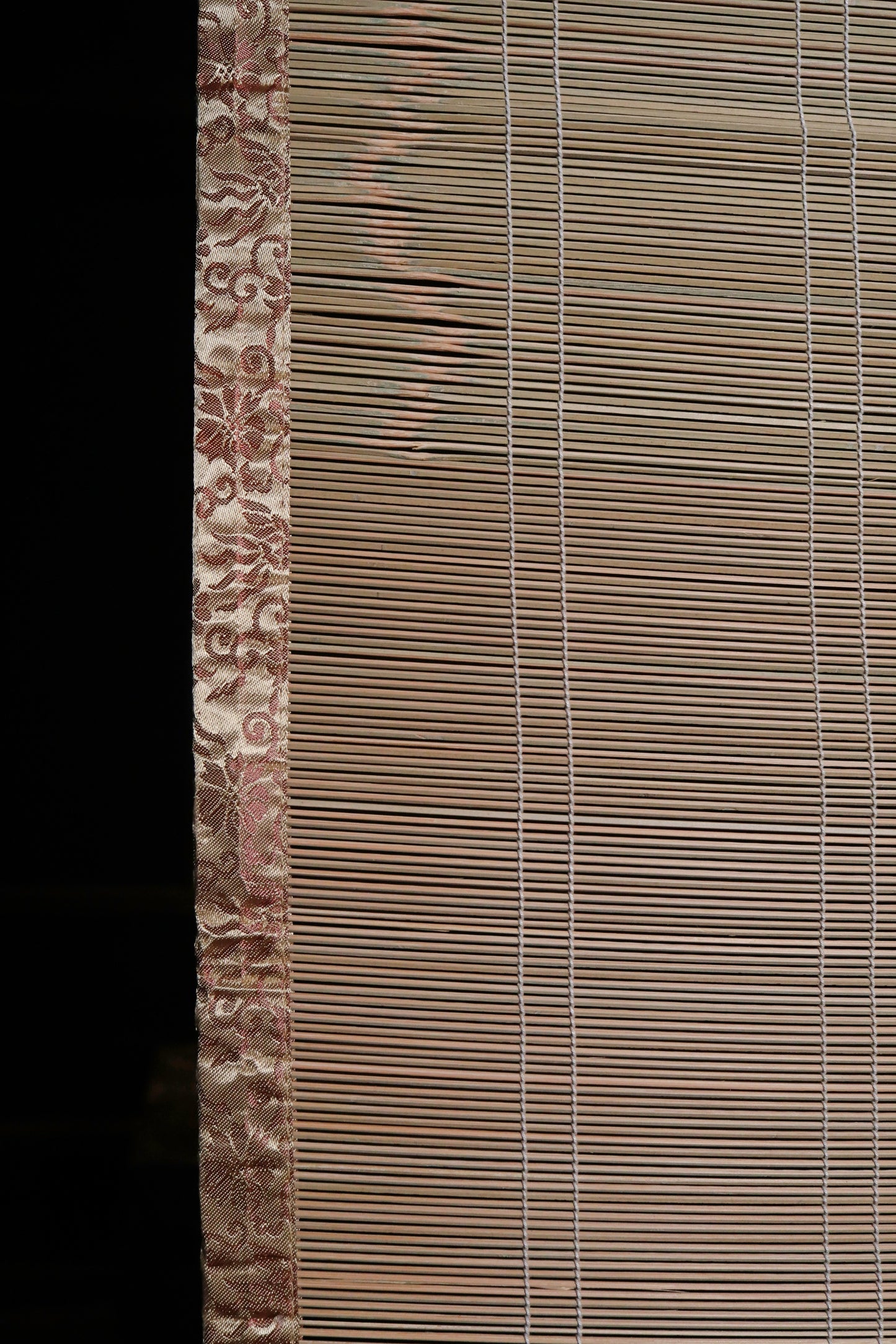 Japanese Bamboo Window Blind, Silk Trim and Tassel (H66.9×W34.6in/H170×W88cm)