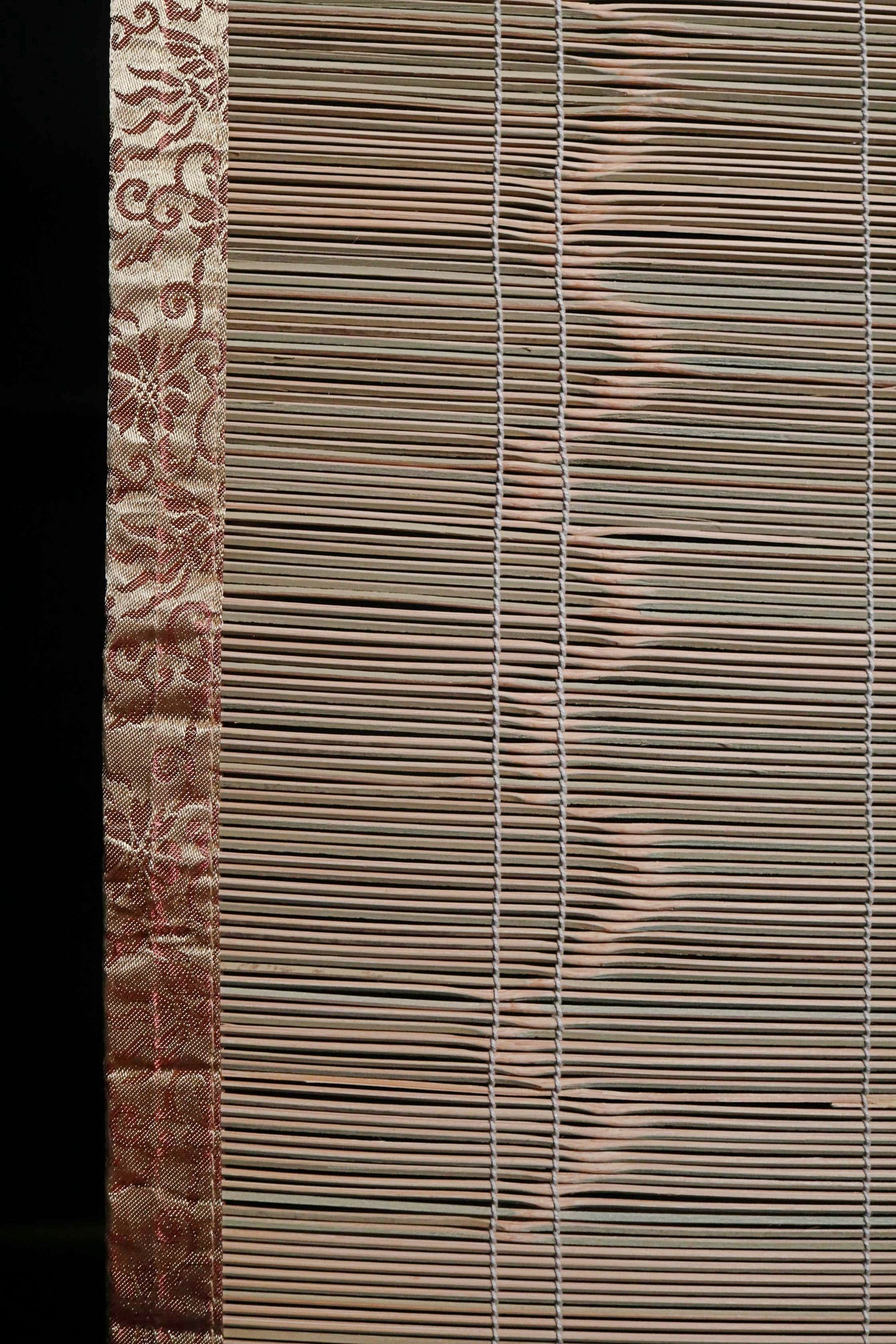 Japanese Bamboo Window Blind, Silk Trim and Tassel (H66.9×W34.6in/H170×W88cm)