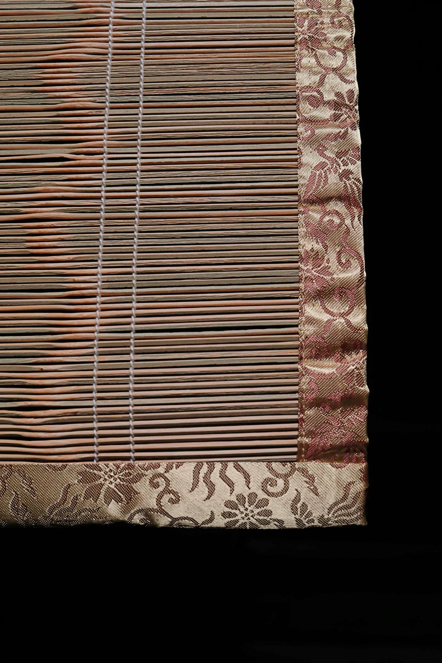 Japanese Bamboo Window Blind, Silk Trim and Tassel (H66.9×W34.6in/H170×W88cm)