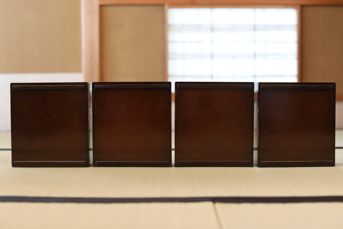 Antique Japanese Lacquer Jubako Box: Edo Pine Tree Makie, 4-Tiered