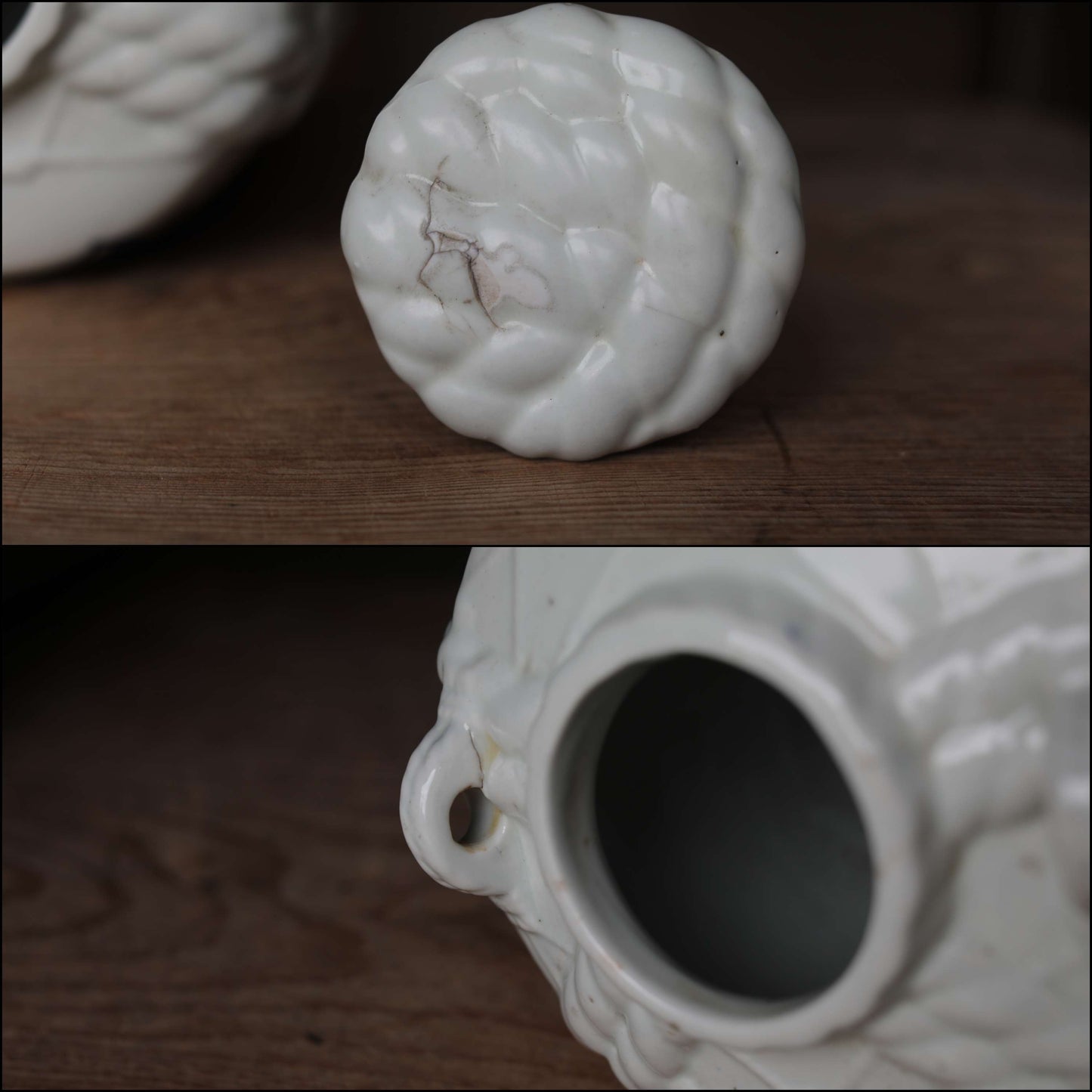 Antique Japanese Porcelain Sake Jar, Masamune Calligraphy, Indigo Blue (H9.1in/23 cm)