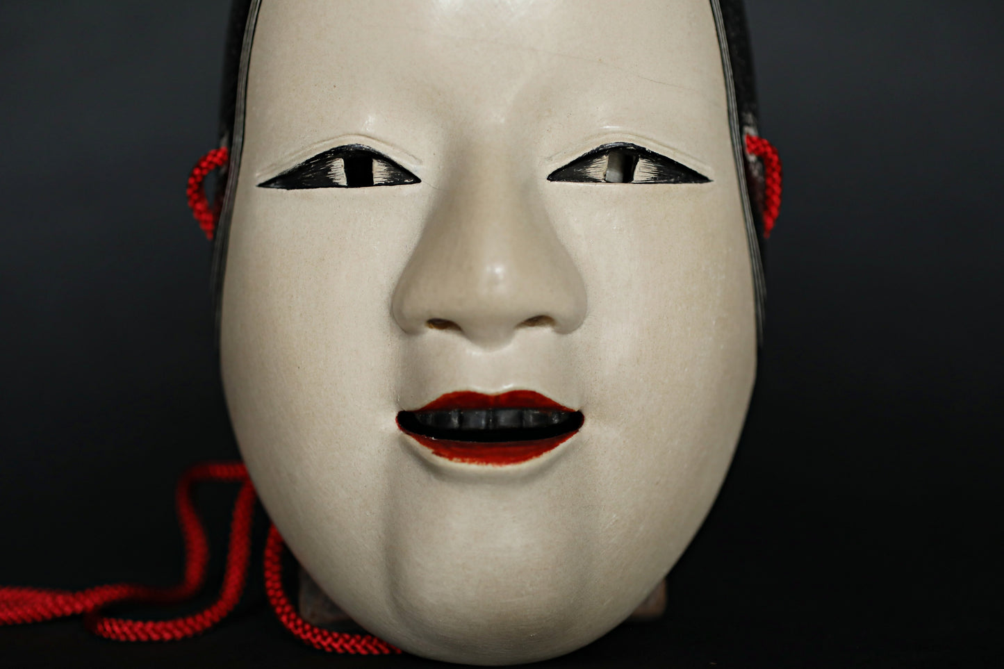 Japanese NOH mask wood carving KOOMOTE wall ornament Famous master signed boxed