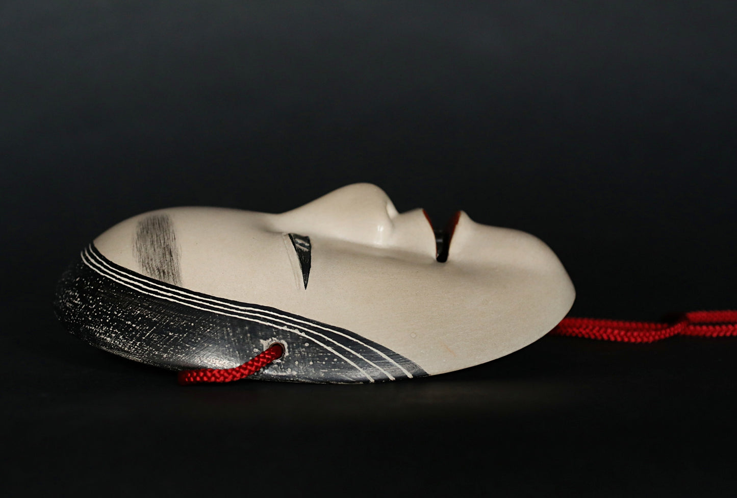 Japanese NOH mask wood carving KOOMOTE wall ornament Famous master signed boxed