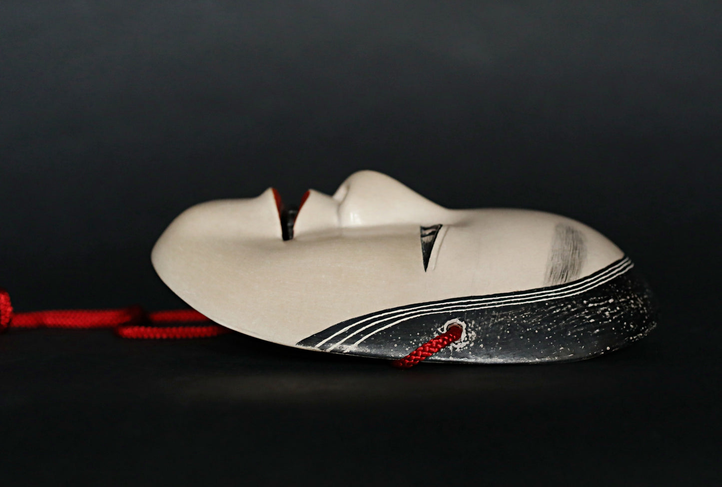 Japanese NOH mask wood carving KOOMOTE wall ornament Famous master signed boxed