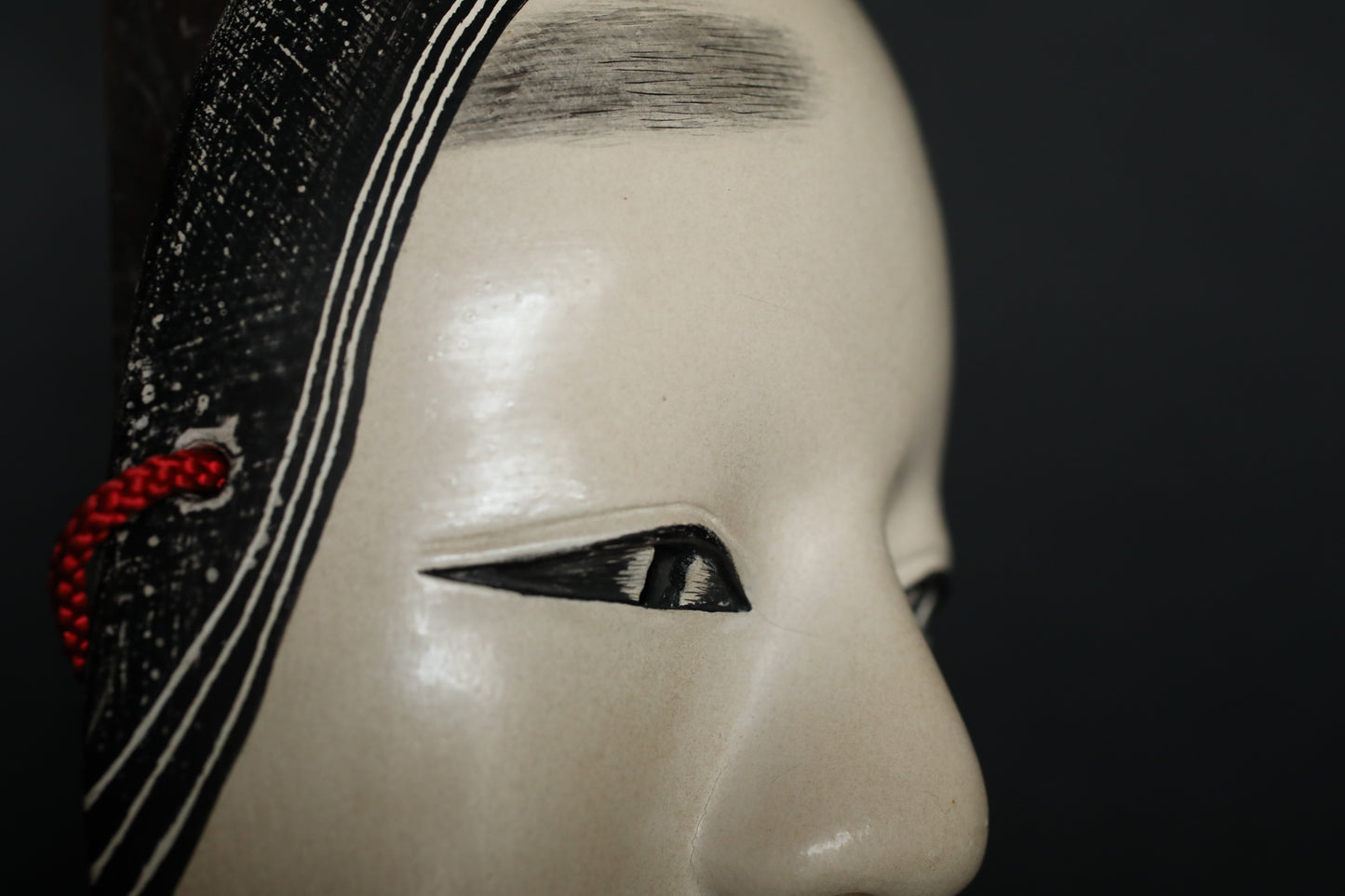 Japanese NOH mask wood carving KOOMOTE wall ornament Famous master signed boxed