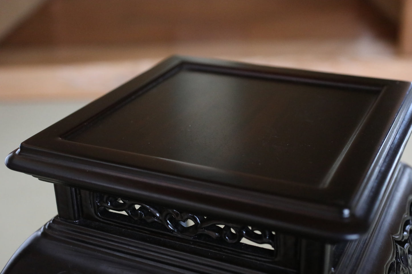 Japanese furniture ebony pedestal decoration stand, for ikebana, bonsai  H16.9in/H43cm