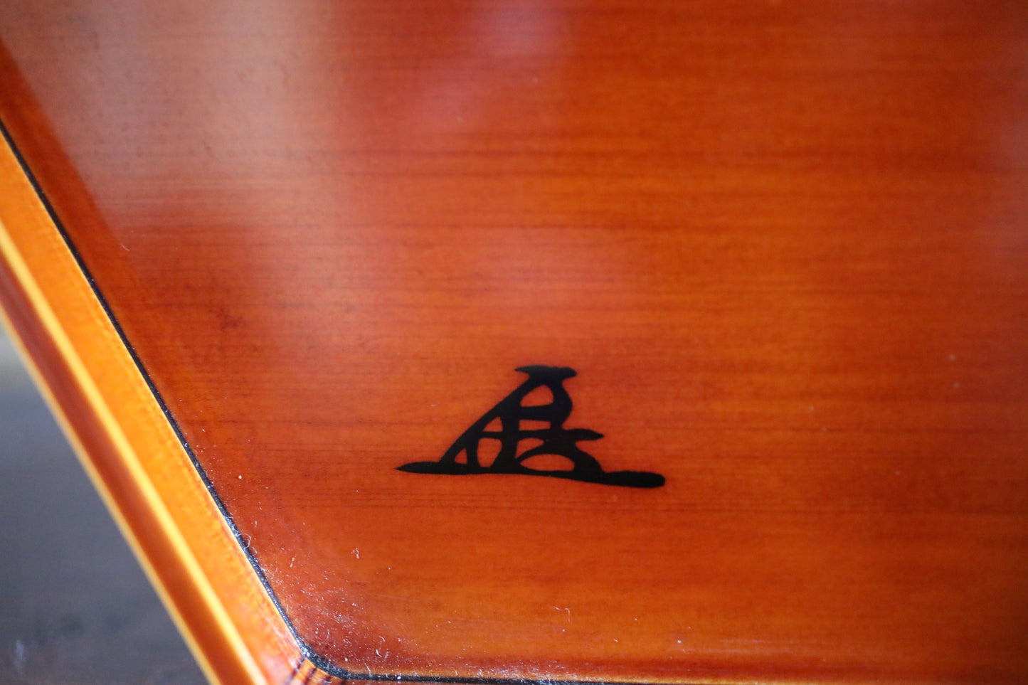 Japanese Vintage Lacquer hexagonal tray wooden Reddish brown brand Kanji calligraphy, 春慶 shunkei for Tea ceremony tray W12in/30.6cm