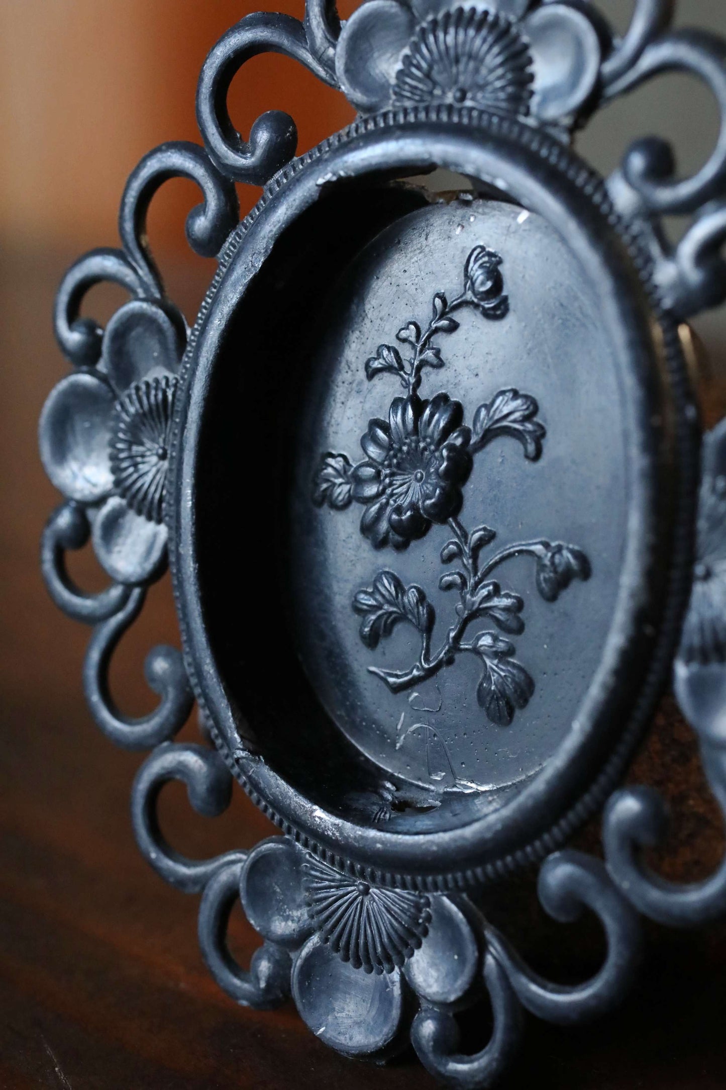 Antique Bronze FUSUMA Pair of Handles: Chrysanthemum & Plum, 1920s