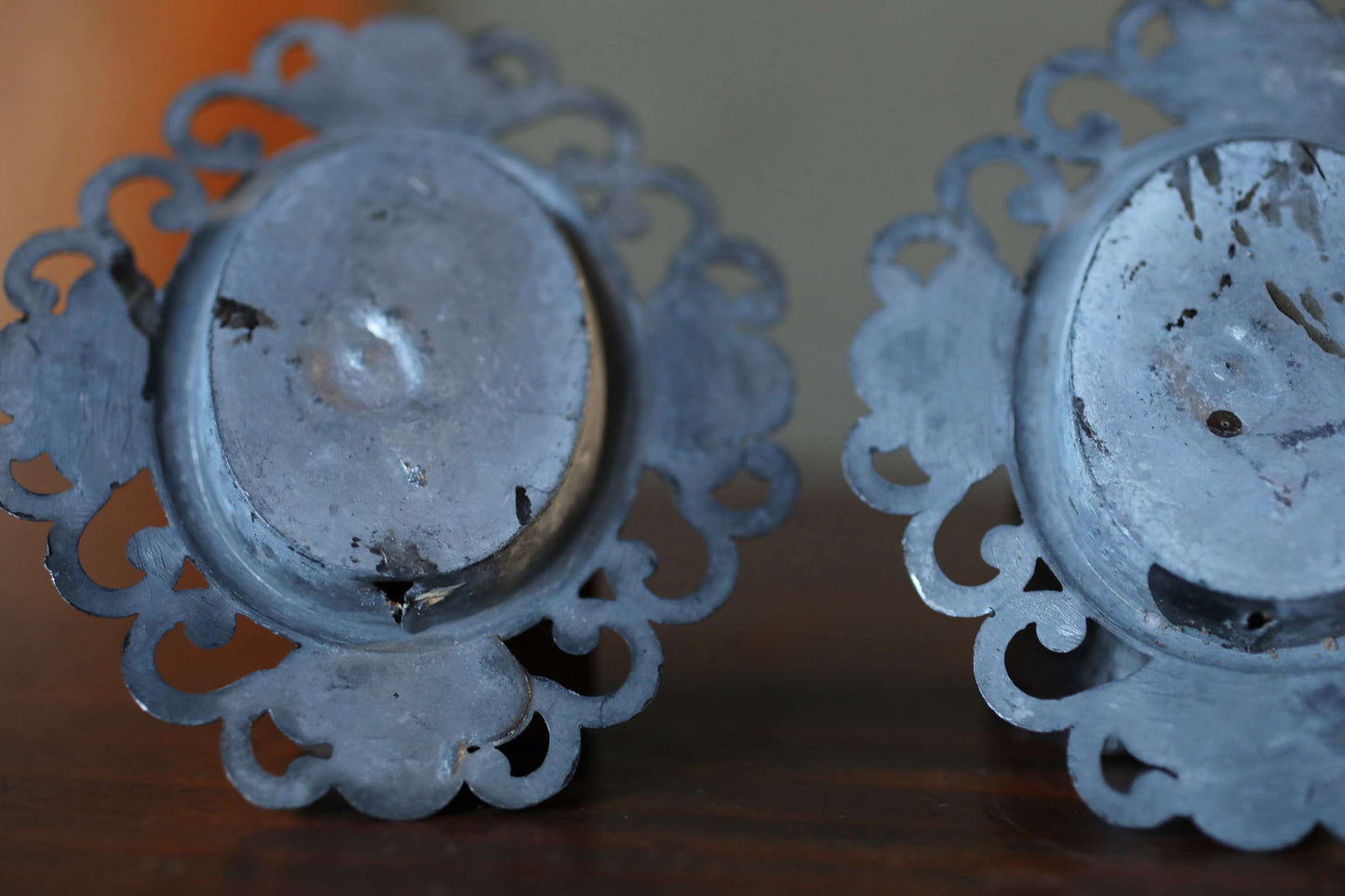 5 set Antique Bronze FUSUMA Handles: Chrysanthemum & Plum, 1920s