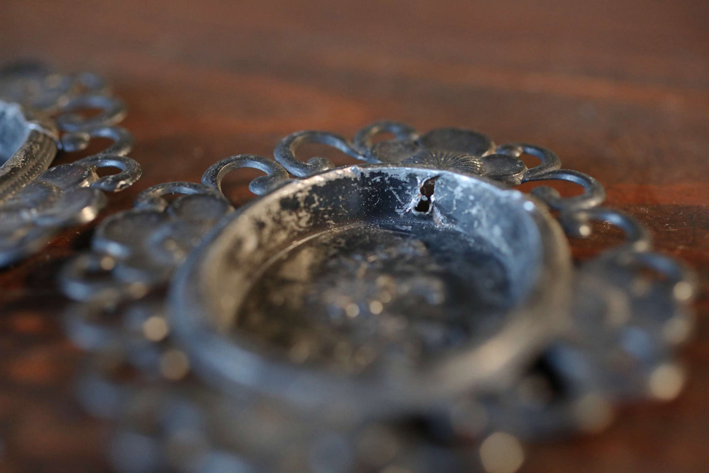 5 set Antique Bronze FUSUMA Handles: Chrysanthemum & Plum, 1920s