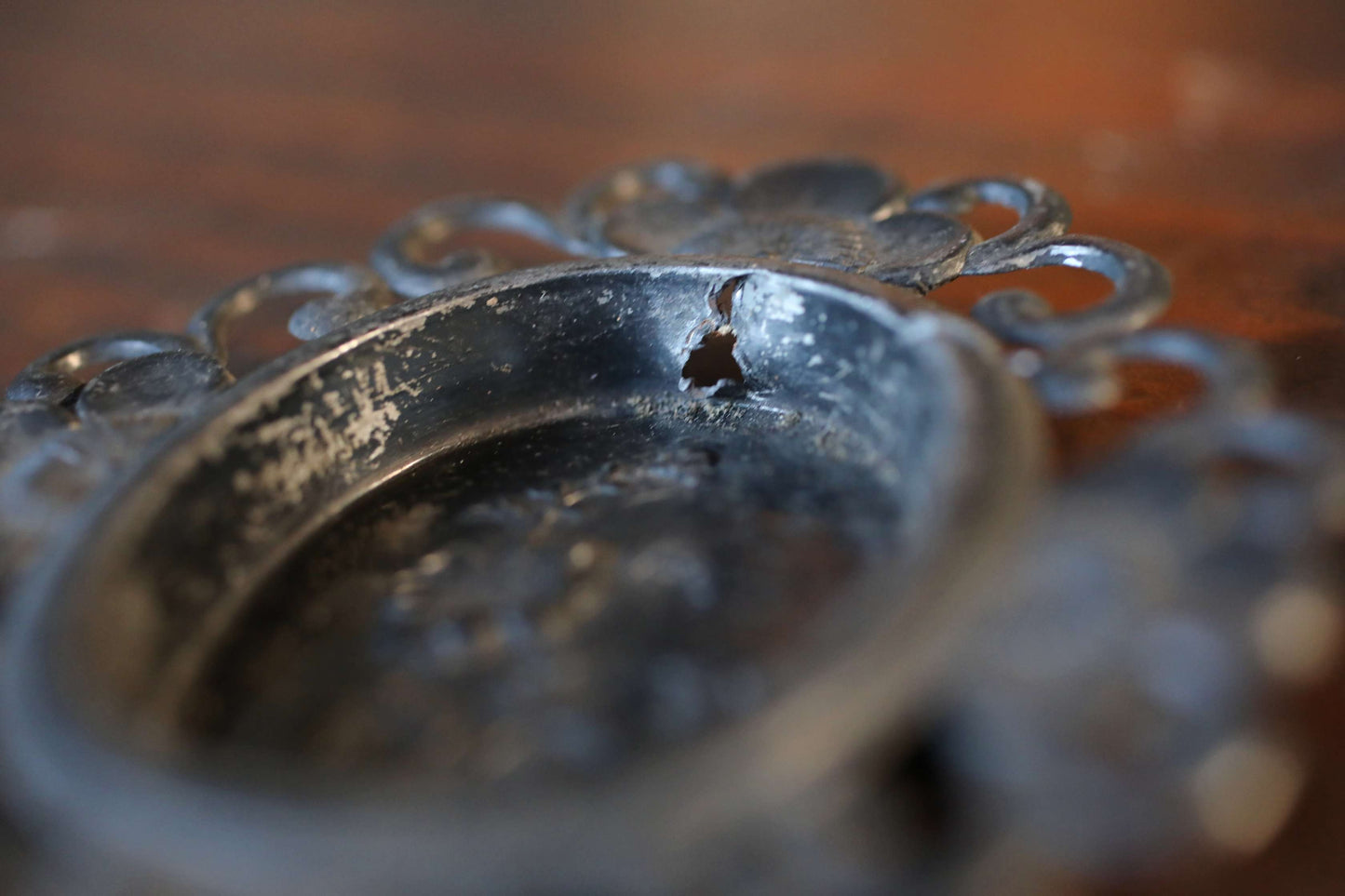 5 set Antique Bronze FUSUMA Handles: Chrysanthemum & Plum, 1920s