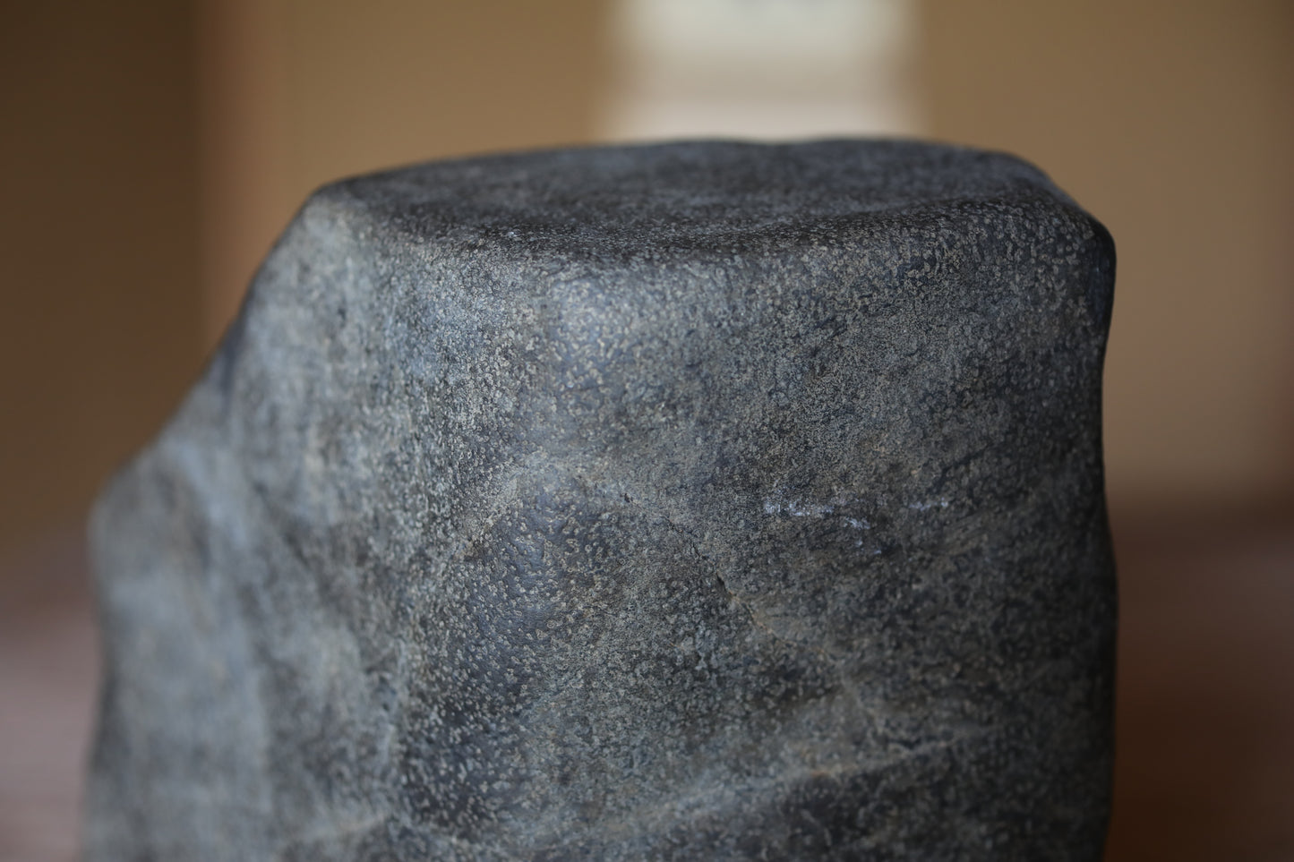 Japanese old "SUISEKI" scholars stone, indoor viewing stone, Seta-gawa stone, with a hand carved pedestal  H6.1xW6.3in/15.5x16cm