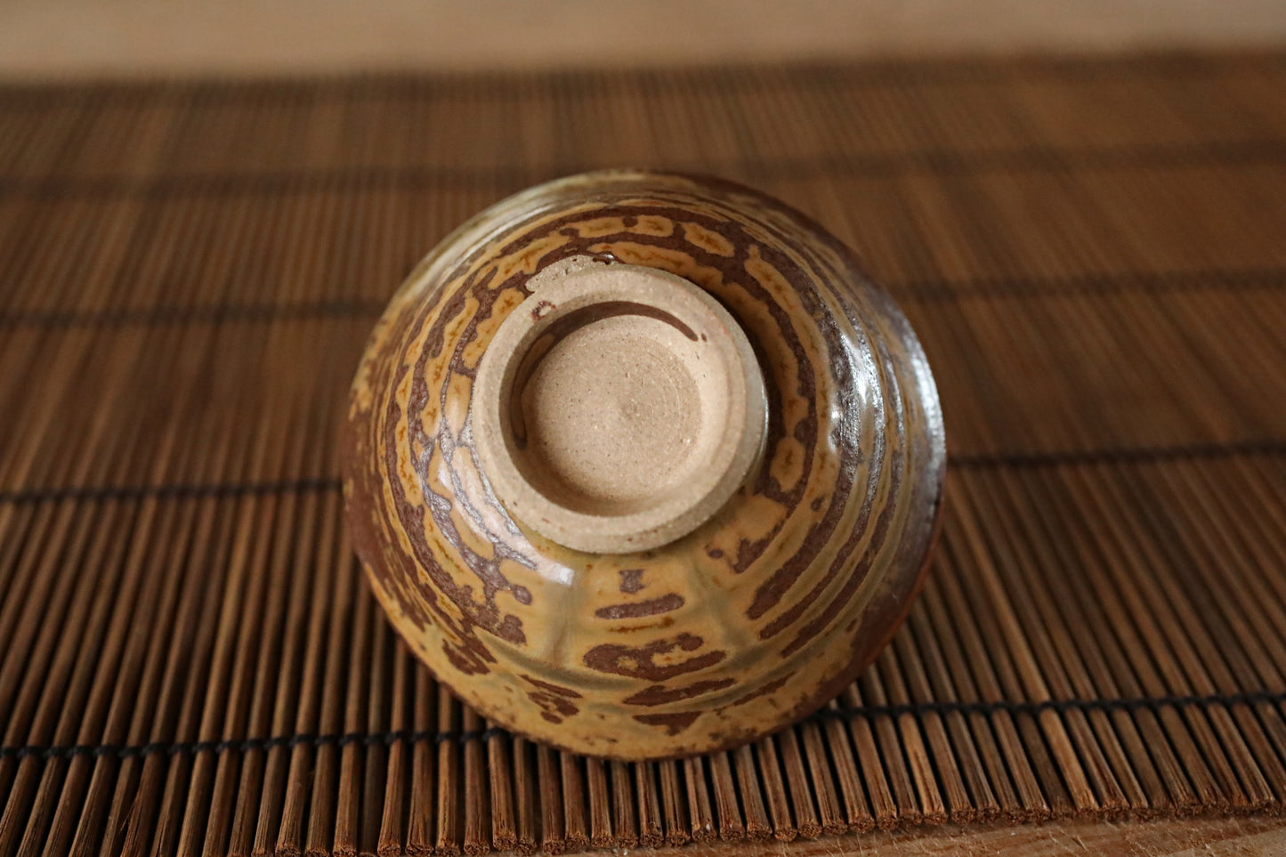 Japanese vintage sake cup, "Takatori ware " handmade with signature,  ochoko for Japanese rice wine, For gift, H1.4×2.8in/3.5x7.1cm