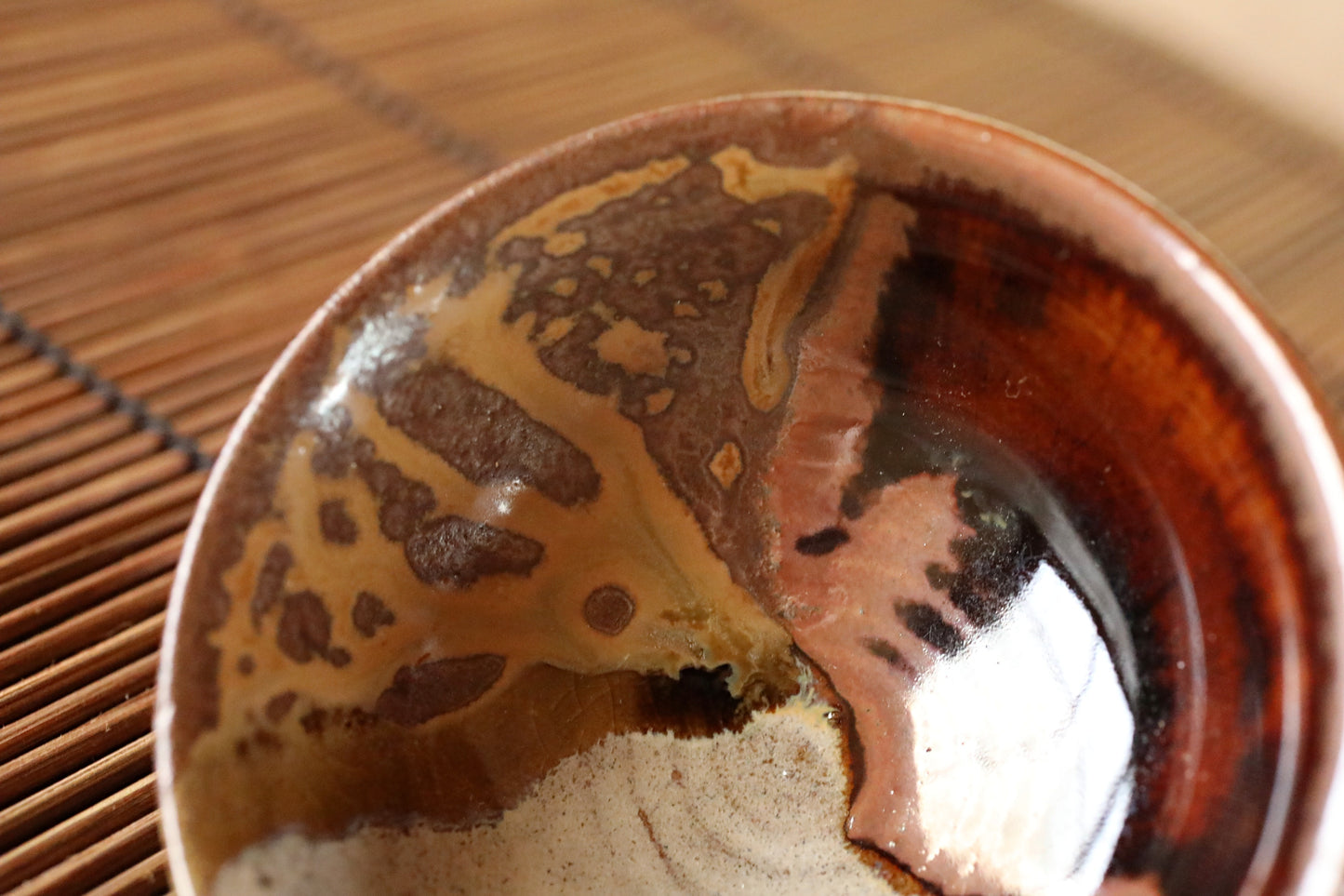 Japanese vintage sake cup, "Takatori ware " handmade with signature,  ochoko for Japanese rice wine, For gift, H1.4×2.8in/3.5x7.1cm